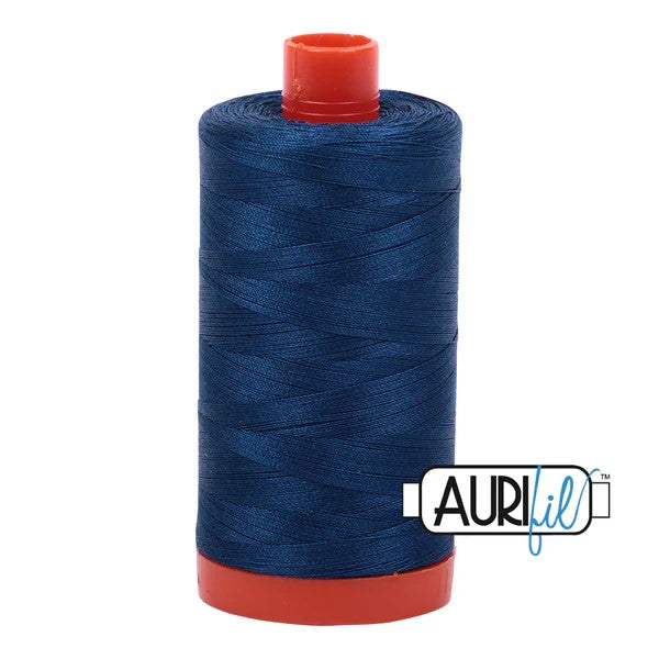 Aurifil Cotton Thread : Color 2783 Medium Delft Blue Valdani perle cotton size 12 thread spool for quilting and embroidery