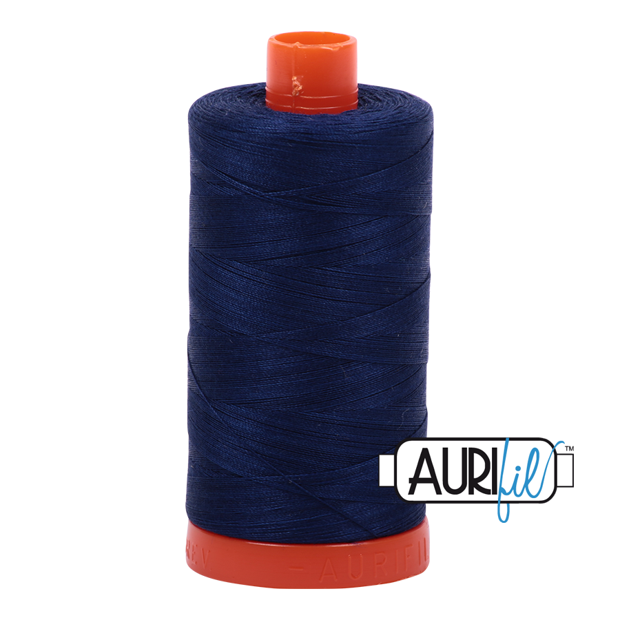 Aurifil Cotton Thread : Color 2784 Dark Navy Valdani perle cotton size 12 thread spool for quilting and embroidery