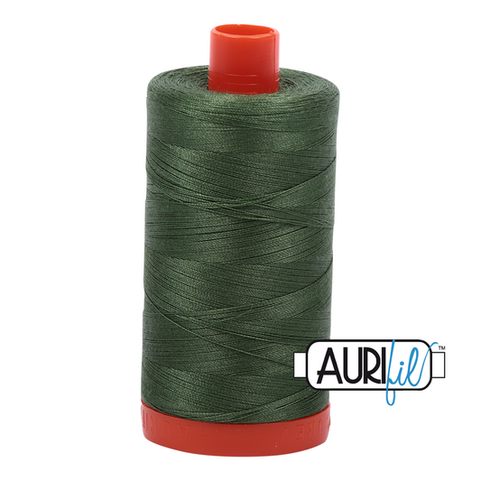 Aurifil Cotton Thread : Color 2890 Very Dark Grass Green