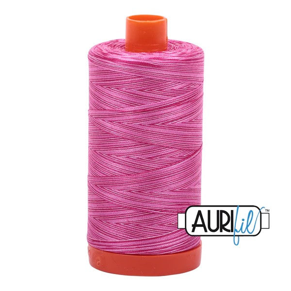 Aurifil Cotton Thread : Color 4660 Pink Taffy Valdani perle cotton size 12 thread spool for quilting and embroidery