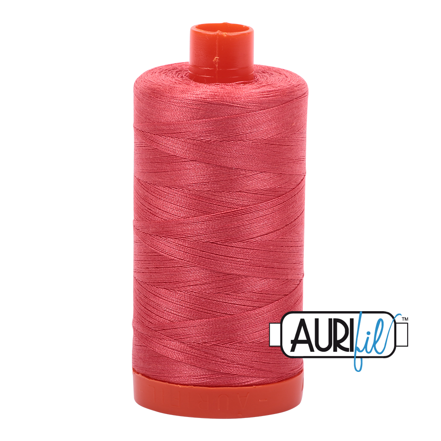 Aurifil Cotton Thread : Color 5002 Medium Red Valdani perle cotton size 12 thread spool for quilting and embroidery