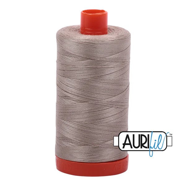 Aurifil Cotton Thread : Color 5011 Rope Beige Valdani perle cotton size 12 thread spool for quilting and embroidery