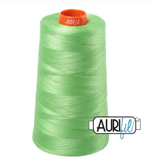 Aurifil Mako 50wt Cotton Thread Cone - 6737 Shamrock Green