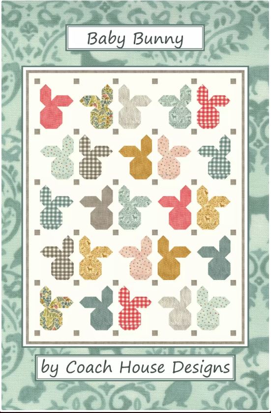Baby Bunny Quilt Pattern by Coach House Designs CHD2219 / 38″ x 48 B Valdani perle cotton size 12 thread spool for quilting a