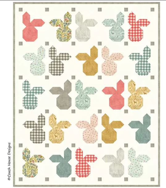 Baby Bunny Quilt Pattern by Coach House Designs CHD2219 / 38″ x 48 Baby Quilt