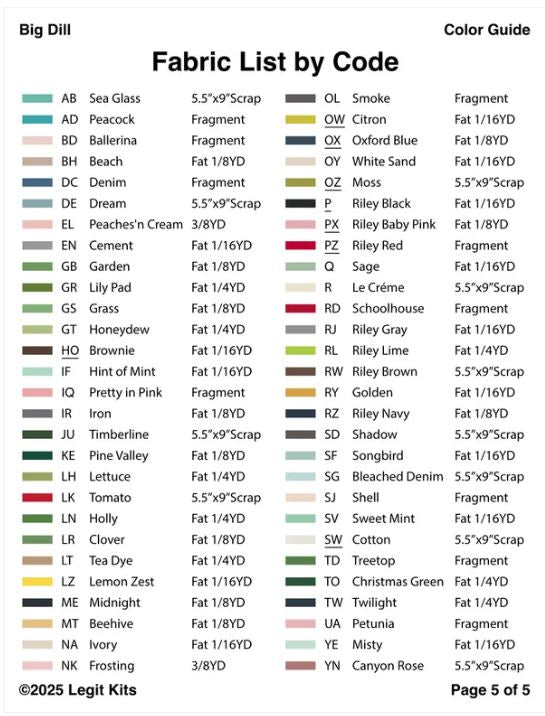 Legit Kits Big Dill Pattern | Special Order