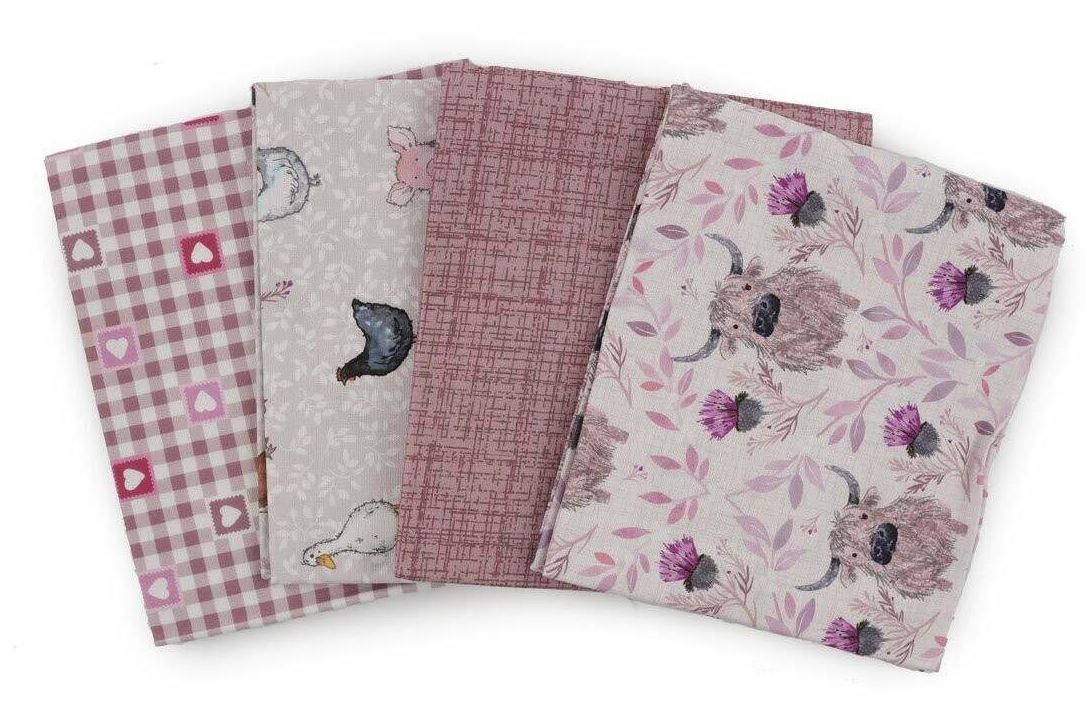 Blackbird Farm "Caledonian Cow" 4 pce Fat Quarter Bundle