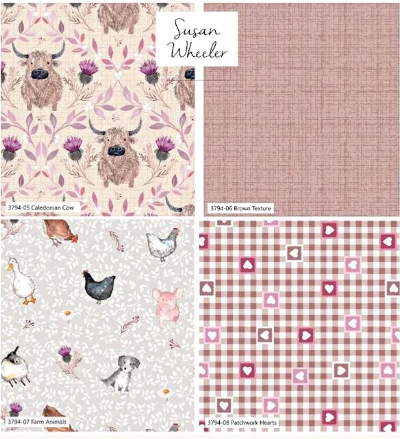 Blackbird Farm "Caledonian Cow" 4 pce Fat Quarter Bundle