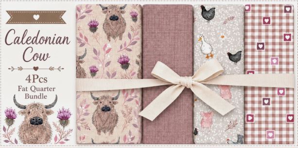 Blackbird Farm "Caledonian Cow" 4 pce Fat Quarter Bundle
