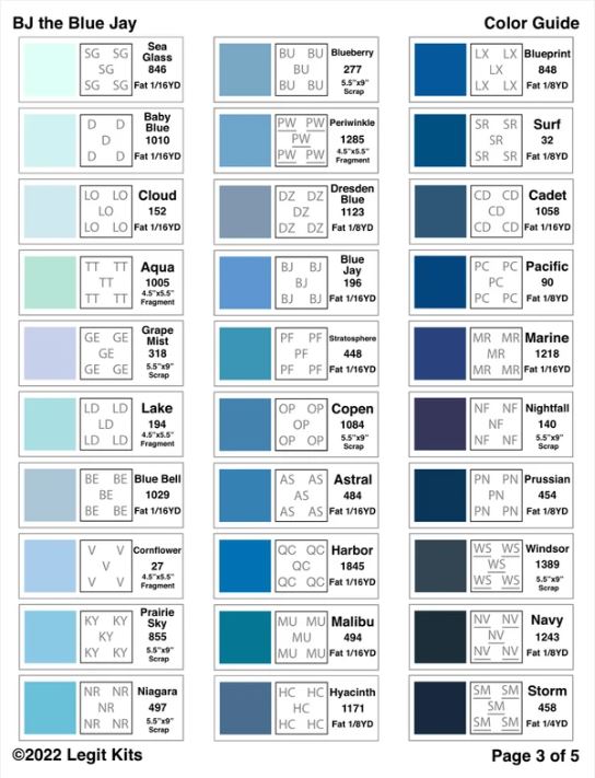 Legit Kits BJ the Blue Jay Pattern | Special Order
