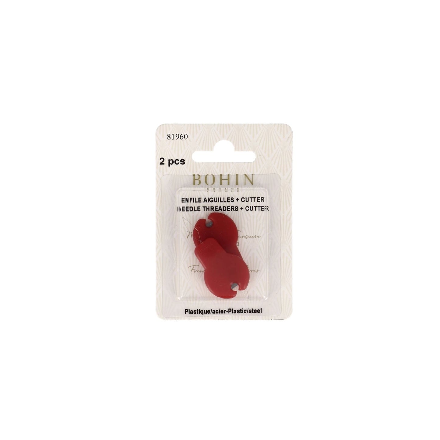 Bohin Plastic needle threaders with cutter - x2 / 81960