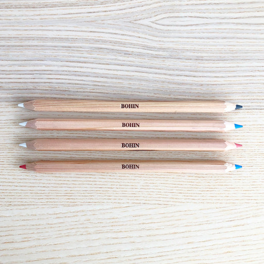 Dressmakers Pencils Bi-Coloured - White & Blue - Bohin