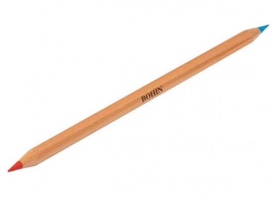 Bohin Bi-Coloured Dressmaker's Chalk Pencil | Red & Blue