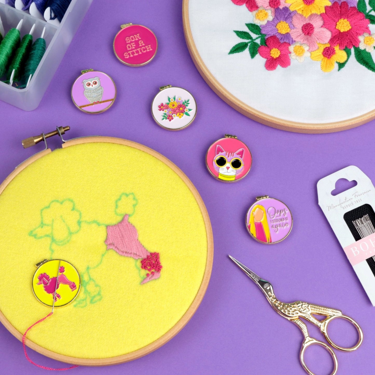 Bohin Magnetic Needle Minder - Flowers