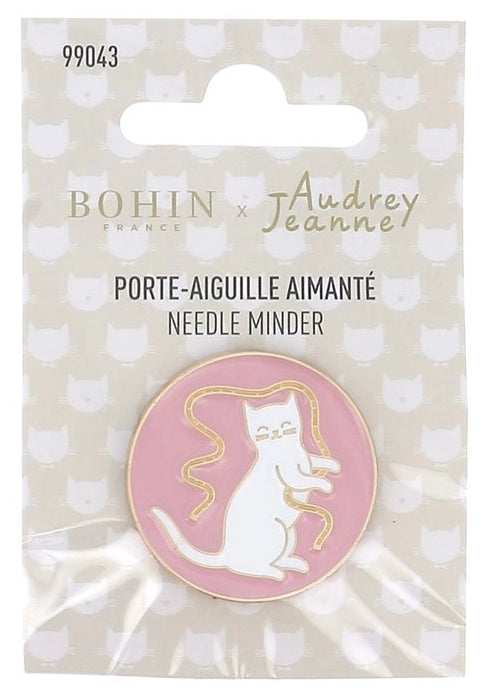 Bohin Needle Minders - Audrey Jeannie Collection - Ribbon Cat / Pink