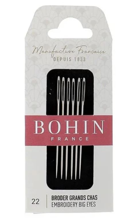 Bohin 00934 Chenille Hand sewing Needles No 22 Valdani perle cotton size 12 thread spool for quilting and embroidery
