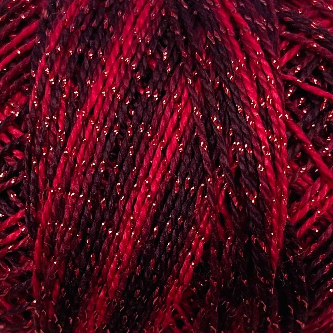C709 Valdani Sparkle Pearl Cotton Color No: C709 - Sparkly Garnet