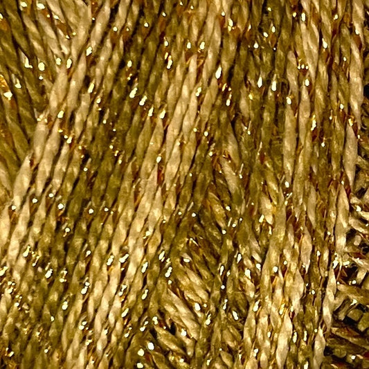 C713 Valdani Sparkle Pearl Cotton Size  8 / Spool 80M Color No: C713 - Sparkly Gilt