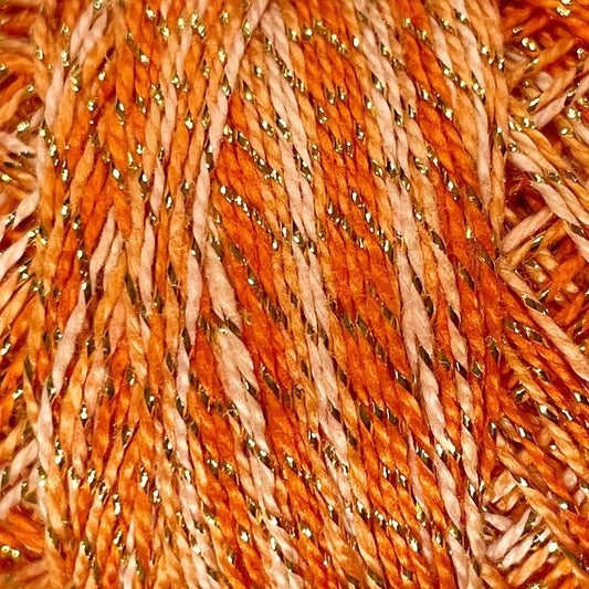 C715 Valdani Sparkle Pearl Cotton Size  8 / Spool 80M Color No: C715 - Sparkly Orange