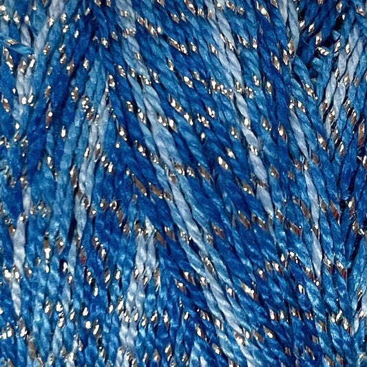 C721 Valdani Sparkle Pearl Cotton Size  8 / Spool 80M Color No: C721 - Sparkly Azure