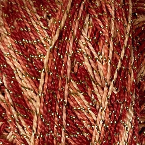 C722 Valdani Sparkle Pearl Cotton Size  8 / Spool 80M Color No: C722 - Sparkly Crimson