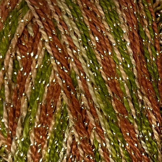 C724 Valdani Sparkle Pearl Cotton Size  8 / Spool 80M Color No: C724 - Sparkly Harvest