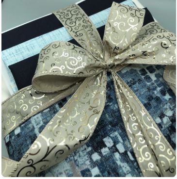 Sorella Queen Quilt Kit Version 2 / Blue Fusion Print w/ Navy and Light Blue with original pattern by Lorna Costantini