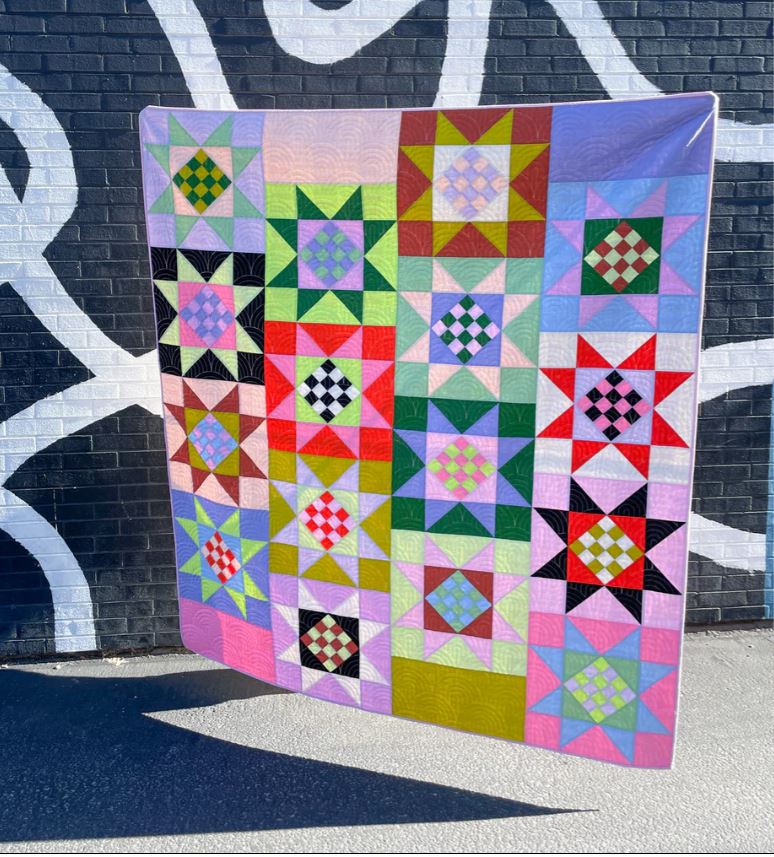 Checkered Star Quilt Pattern by Knot + Thread Design / KAT118 - 68.5″ x 77″ Lap Size