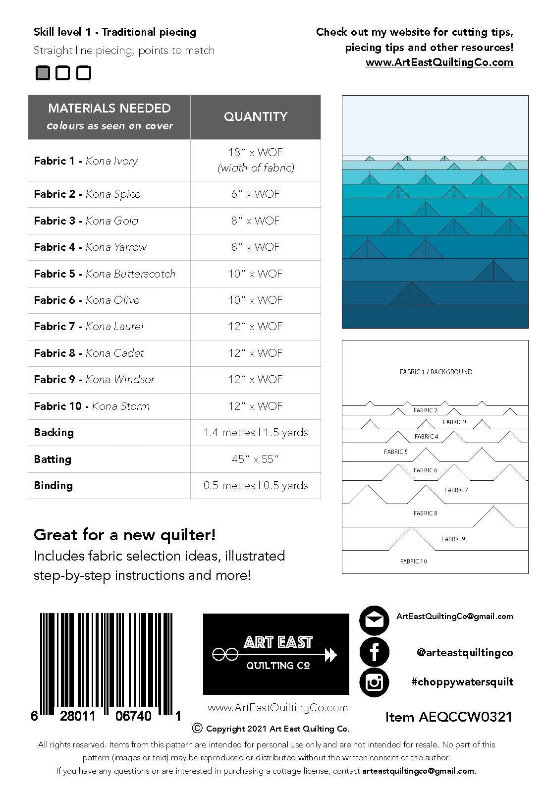 Choppy Waters Quilt Pattern - Art East Quilting Co.