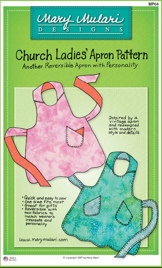 Church Ladies Apron Pattern by Mary Mulari