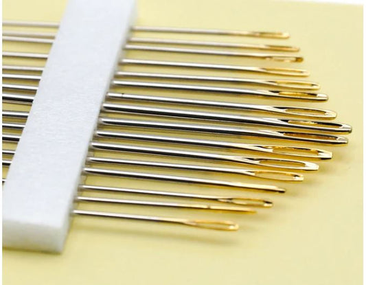 Clover =Gold Eye Embroidery Needles No 3-9 / PKG of 16