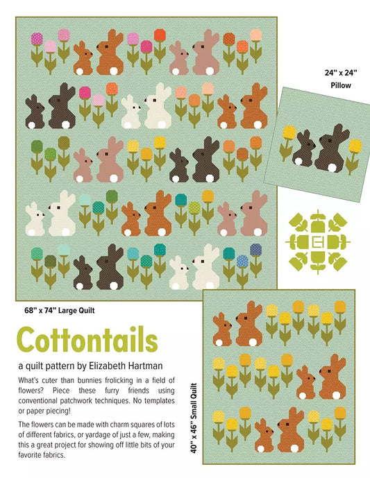 Cottontails Quilt Pattern by Elizabeth Hartman - 3 Sizes (EH086) Valdani perle cotton size 12 thread spool for quilting and e