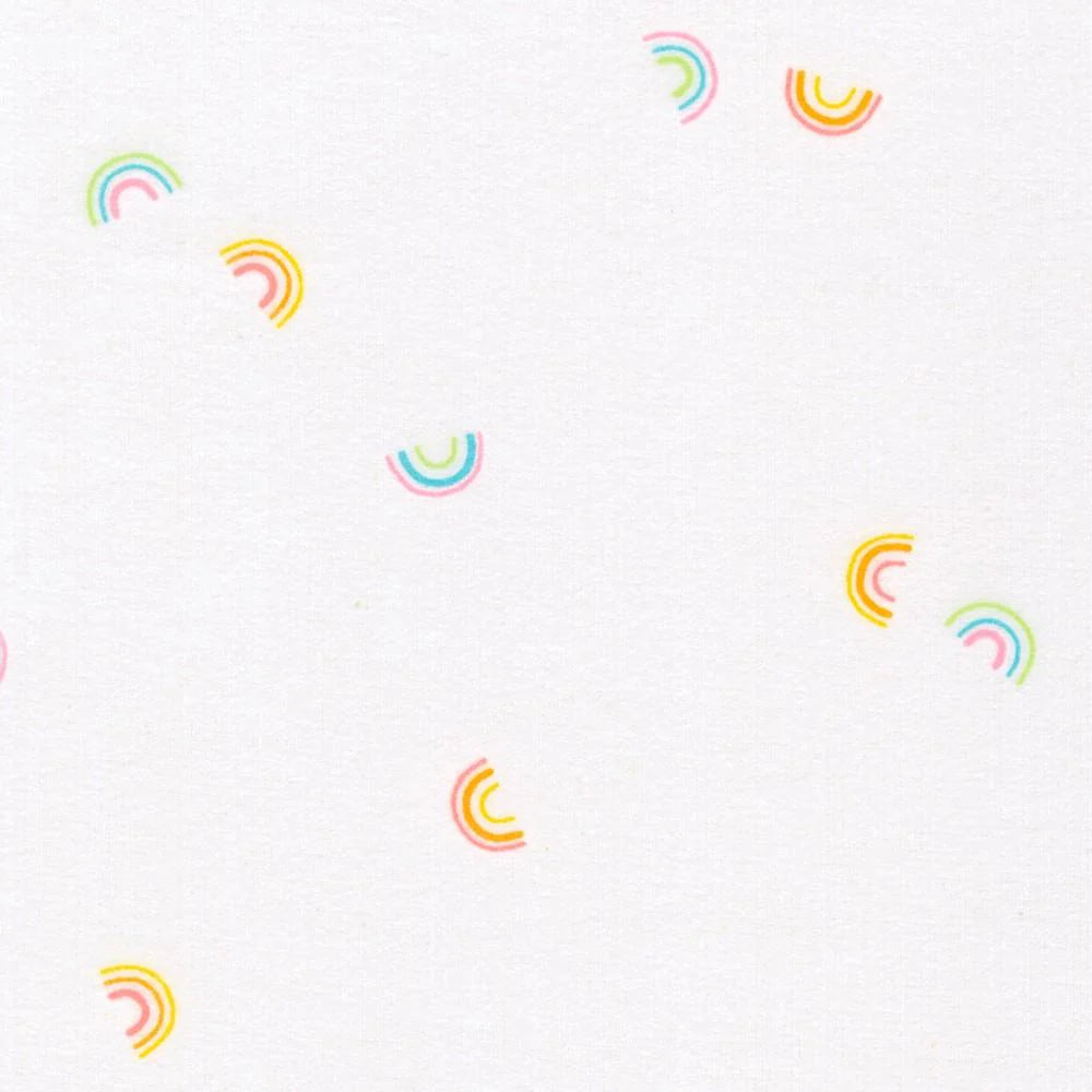 Cozy Cotton White /  Rainbow Flannel Yardage SKU# 21361-1