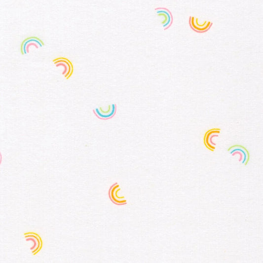 Cozy Cotton White /  Rainbow Flannel Yardage SKU# 21361-1