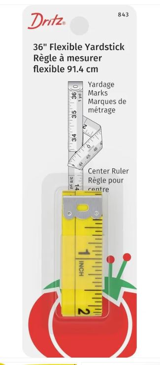 36" Flexible Yardstick by Dritz Valdani perle cotton size 12 thread spool for quilting and embroidery