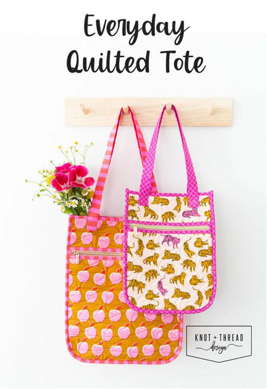 Everyday Quilted Tote Paper Pattern by Knot & Thread Design
