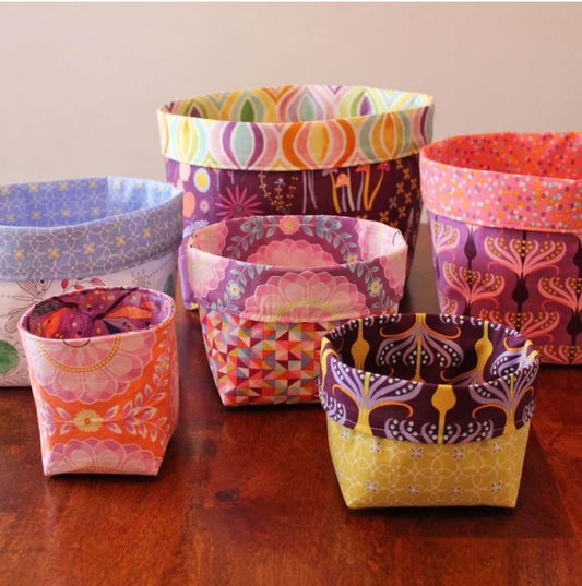 Fabric Buckets Sewing Pattern - Tamara Kate Designs
