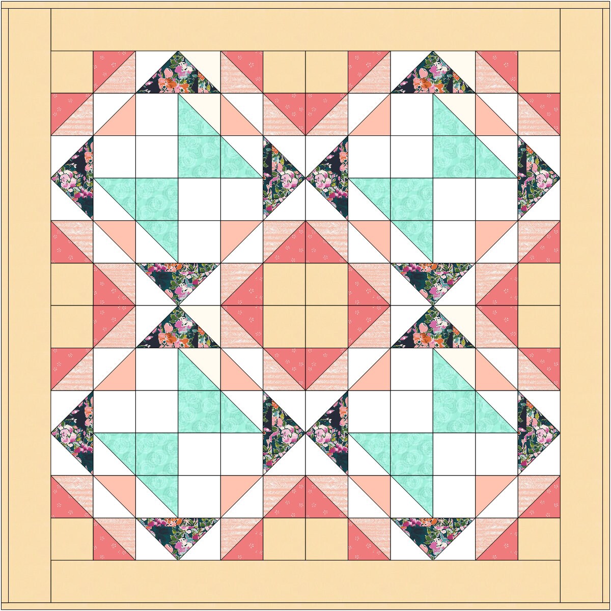 Flutter Quilt Pattern / 3 Sizes (Baby, Lap, Queen) / Designed by Lorna Costantini