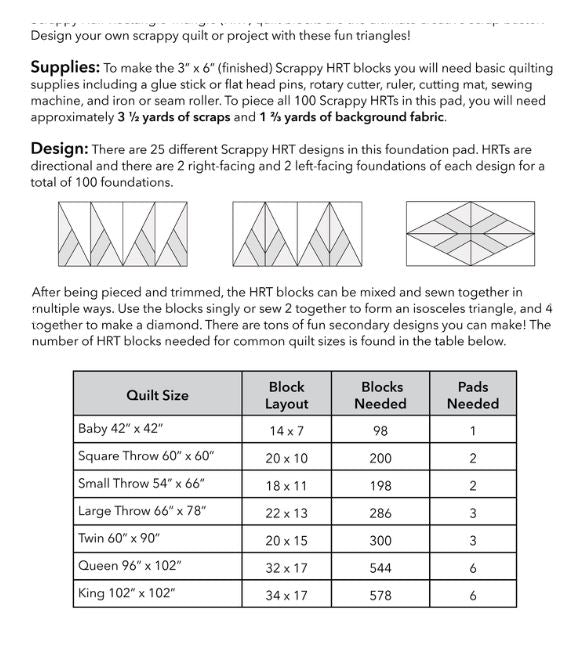 Scrappy Half-Triangle Foundation Pad by Leila Gardunia
