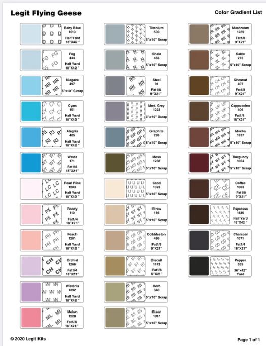 Legit Kits Legit Flying Geese Pattern | Special Order