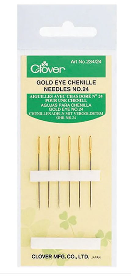 Clover - Gold Eye Chenille Needles - Size 24 Valdani perle cotton size 12 thread spool for quilting and embroidery