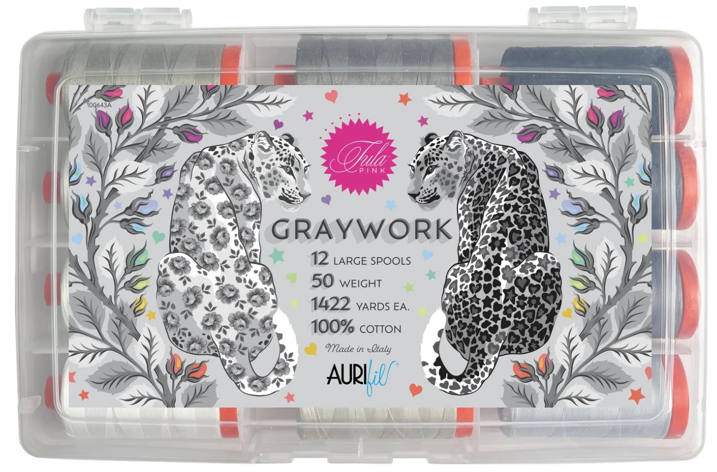 Aurifil Graywork (12 Large Spools) by Tula Pink | Special Order