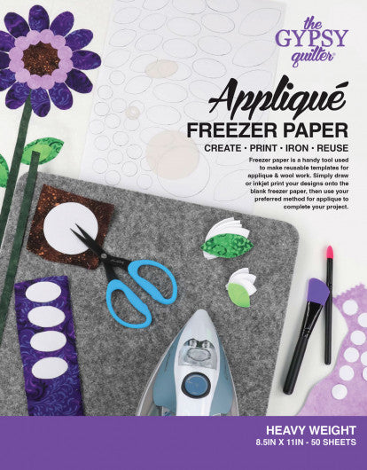 Gypsy Quilter Freezer Paper (8 1/2in x 11in) Heavy Weight 50ct TGQFP Valdani perle cotton size 12 thread spool for quilting a
