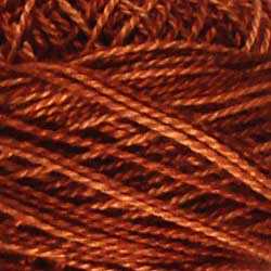 H201 Valdani Perle Cotton Size 12 / Spool 100M: VARIEGATED 100m Color No: H201 - Rust - Heirloom Collection