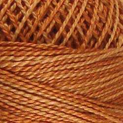 H206 Valdani Perle Cotton Size 12 / Spool 100M: VARIEGATED 100m Color No: H206 - Washed Orange - Heirloom Collection