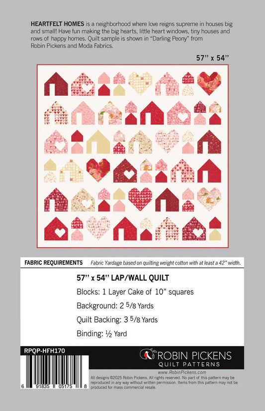Heartfelt Homes Quilt Pattern by Robin Pickens / RPCSP-HFH170