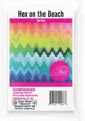 Hex on the Beach Complete Pattern, Paper Pieces; Acrylic Template by Tula Pink | Special Order