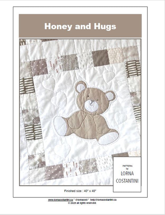 Honey & Hugs Pattern - Baby Quilt Pattern / designed by Lorna Costantini