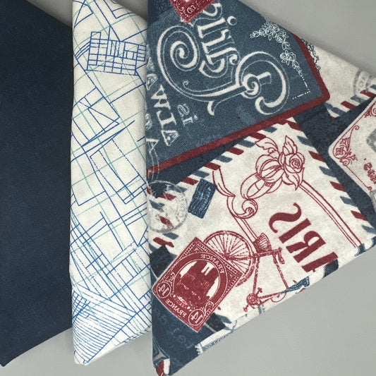 3 Piece - Fat Quarter Bundle with Paris Print
