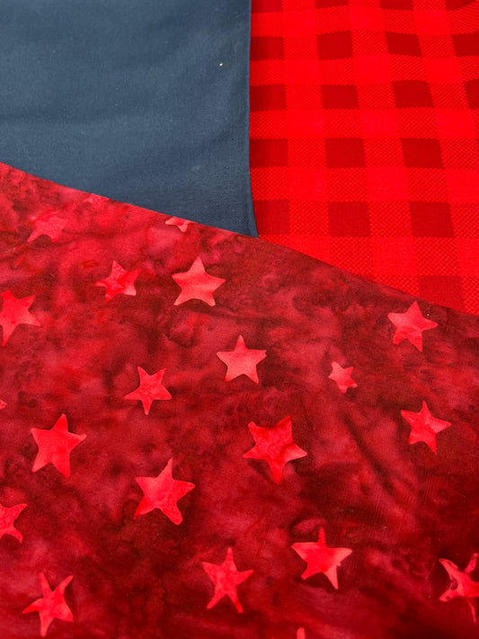 3 Piece - Fat Quarter Bundle / Red & Blue